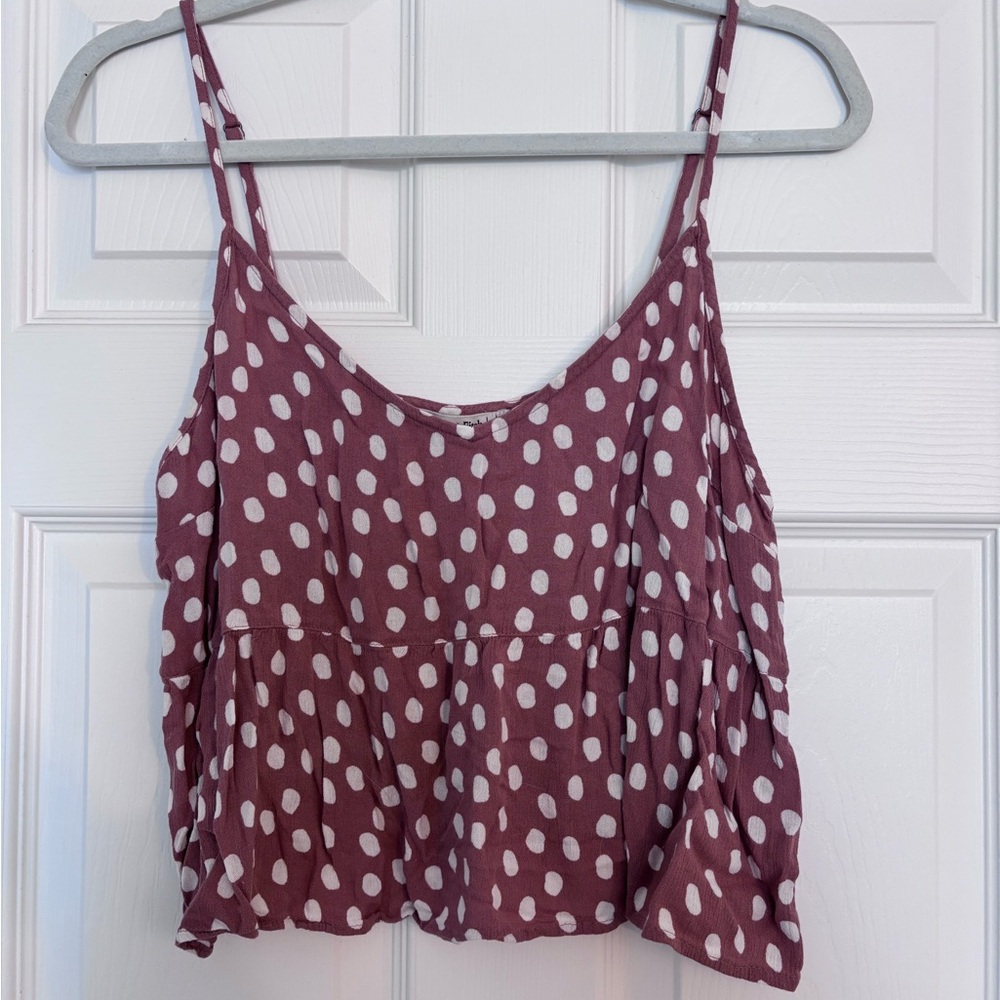 Abercrombie & Fitch Pink Polka Dot Trapeze Cami